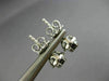 ESTATE .98CT WHITE & BLACK DIAMOND 18KT WHITE GOLD 3D HALO ROUND STUD EARRINGS