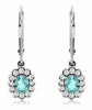ESTATE .93CT DIAMOND & AAA AQUAMARINE 14KT WHITE GOLD 3D FLOWER HANGING EARRINGS