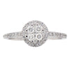 ESTATE .52CT DIAMOND 18KT WHITE GOLD CLUSTER CIRCULAR SEMI ETERNITY PROMISE RING