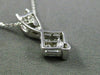 ESTATE .56CT ROUND BAGUETTE PRINCESS DIAMOND 14KT WHITE GOLD 3D SQUARE PENDANT