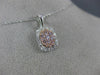ESTATE .57CT WHITE & PINK DIAMOND 14K WHITE & ROSE GOLD CLUSTER FLOATING PENDANT