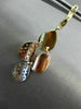 ESTATE .66CT DIAMOND 14K TRI COLOR GOLD 3D TEAR DROP LEVER BACK HANGING EARRINGS