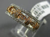 ESTATE WIDE .81CT DIAMOND 14K WHITE & ROSE GOLD ETERNITY WEDDING ANNIVERSAY RING