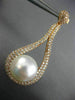 EXTRA LARGE 3.45CT DIAMOND & AAA SOUTH SEA PEARL 18KT ROSE GOLD HANGING EARRINGS