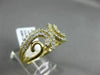 ESTATE WIDE .50CT DIAMOND 14KT YELLOW GOLD 3D MULTI ROW FLEUR DE LIS FUN RING