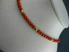 ESTATE AAA RED CORAL & GOLD BEADS 14KT Y GOLD NECKLACE & FILIGREE LOCK 5MM 22069