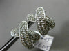 ESTATE .90CT DIAMOND 14KT WHITE GOLD 3D CRISS CROSS X LOVE HUGGIE EARRINGS