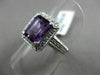ESTATE 2.9CT DIAMOND & AAA AMETHYST 14K WHITE GOLD FILIGREE HALO ENGAGEMENT RING