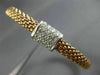 ESTATE .24CT DIAMOND 14K ROSE GOLD 3D RECTANGULAR WOVEN FLEXIBLE BANGLE BRACELET