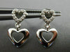 ESTATE .06CT DIAMOND 14KT WHITE GOLD 3D OPEN DOUBLE HEART LOVE HANGING EARRINGS