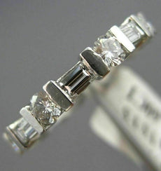 ESTATE 1.60CT ROUND & BAGUETTE DIAMOND PLATINUM ETERNITY ANNIVERSARY RING #2185