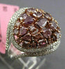 ESTATE LARGE 3.43CT FANCY PINK & WHITE DIAMOND 18K GOLD 3D MULTI SHAPE OVAL RING