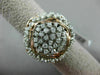 ESTATE LARGE 1.50CT DIAMOND 14KT WHITE & ROSE GOLD FLOWER FILIGREE COCKTAIL RING