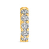1.83CT DIAMOND 14K YELLOW GOLD 5 STONE SHARED PRONG HUGGIE HOOP HANGING EARRINGS