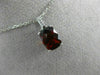 ESTATE 1.11CT DIAMOND & AAA GARNET 14KT WHITE GOLD 3D CUSHION FLOATING PENDANT