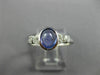 ESTATE .82CT DIAMOND & AAA CABOCHON TANZANITE 18KT WHITE GOLD 3D ENGAGEMENT RING