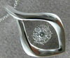 ESTATE .10CT DIAMOND 14K WHITE GOLD 3D CLUSTER TEAR DROP DANCING DIAMOND PENDANT