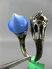 ESTATE LARGE 10.25CT AAA SAPPHIRE & BLUE AGATE 18KT BLACK GOLD ALADDIN LOVE RING