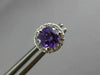 ESTATE 1.02CT DIAMOND & AAA AMETHYST 14K WHITE GOLD ROUND HALO CLASSIC EARRINGS