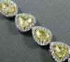 ESTATE 12.37CT WHITE & FANCY YELLOW DIAMOND 18K 2 TONE GOLD LOVE TENNIS BRACELET