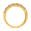 1.0CT DIAMOND 18KT YELLOW GOLD 3D 7 STONE INFINITY MULTI FLOWER ANNIVERSARY RING