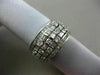 ESTATE WIDE 1.55CT ROUND BAGUETTE DIAMOND 14KT WHITE GOLD MULTI ROW WEDDING RING