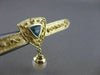 ESTATE BLUE TOPAZ PEARL 14K YELLOW GOLD FILIGREE HANGING STICK PIN BROOCH #20855
