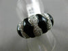 ESTATE WIDE 3.93CT DIAMOND & AAA ONYX 14KT WHITE GOLD 3D INFINITY BOW LOVE RING