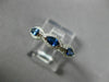 ESTATE .67CT DIAMOND & AAA SAPPHIRE 14K WHITE GOLD HALO WEDDING ANNIVERSARY RING