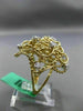 ESTATE EXTRA LARGE .23CT DIAMOND 18KT TWO TONE GOLD 3D HANDCRAFTED FLOWER RING