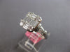 1.52CT DIAMOND 18KT WHITE GOLD 3D ROUND & BAGUETTE CLUSTER SQUARE INVISIBLE RING