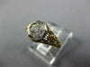 ANTIQUE .40CT OLD MINE DIAMOND 14KT 2 TONE GOLD FLORAL ART DECO ENGAGEMENT RING