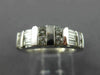 ESTATE .80CT ROUND & BAGUETTE DIAMOND 14K WHITE GOLD ANNIVERSARY GOLD RING #6051