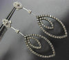 LARGE 1.88CT WHITE & CHOCOLATE FANCY DIAMOND 14KT WHITE GOLD 3D HANGING EARRINGS