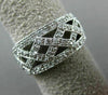 ESTATE WIDE .40CT DIAMOND 14K WHITE GOLD X INFINITY MULTI ROW ANNIVERSARY RING