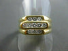 ESTATE WIDE .60CT DIAMOND 14KT YELLOW GOLD 3 ROW MENS GYPSY RING AMAZING! #21524