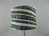 ESTATE LARGE 2.14CT DIAMOND & SAPPHIRE 14KT WHITE GOLD MULTI ROW COCKTAIL RING