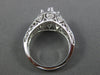 ESTATE LARGE .57CT DIAMOND 18KT WHITE GOLD FILIGREE SEMI MOUNT ENGAGEMENT RING