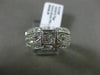 ESTATE LARGE .92CT ROUND & PRINCESS DIAMOND 14K WHITE GOLD HEART FRIENDSHIP RING
