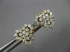 ESTATE 1.0CT DIAMOND 14KT 2 TONE GOLD CLUSTER HEART SHAPE TRILLION STUD EARRINGS
