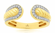 ESTATE .21CT DIAMOND 14KT 2 TONE GOLD 3D TENSION BRIDGE SNAKE FUN RING