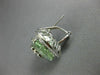 ESTATE EXTRA LARGE 18.51CT DIAMOND & AAA GREEN AMETHYST 18KT WHITE GOLD EARRINGS