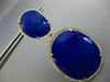 ESTATE MASSIVE 66.70CT ROUND DIAMOND & LAPIS 14K YELLOW GOLD 3D HANGING EARRINGS