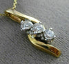 ESTATE LARGE .50CT DIAMOND 14KT TWO TONE GOLD JOURNEY THREE STONE PENDANT #21635