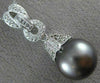 ESTATE .40CT DIAMOND & AAA TAHITIAN PEARL 18K WHITE GOLD FILIGREE PENDANT #21600