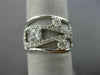 ESTATE WIDE .81CT ROUND DIAMOND 18KT WHITE GOLD 3D MULTI ROW ETOILE WAVE RING