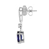 8.74CT DIAMOND & AAA SAPPHIRE 18KT WHITE GOLD OVAL & ROUND PENTAGON FUN EARRINGS