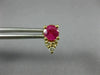 ANTIQUE 1.20CT DIAMOND & AAA RUBY 14KT YELLOW GOLD CLUSTER STUD EARRINGS #18909