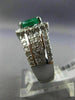 LARGE 3.30CT DIAMOND & AAA EMERALD 14K WHITE GOLD OVAL MULTI ROW ENGAGEMENT RING
