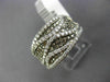 WIDE .82CT WHITE & CHOCOLATE FANCY DIAMOND 14KT YELLOW GOLD MULTI ROW WAVE RING